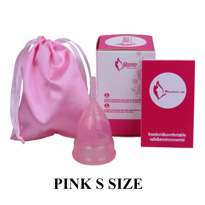 1pc-S-box-Pink 1 шт., медицинская силиконовая менструальная чашка для женщин и женщин, женская гигиеническая менструальная силиконовая чашка, Collector Copita - Цвет: 1pc-S-box-Pink