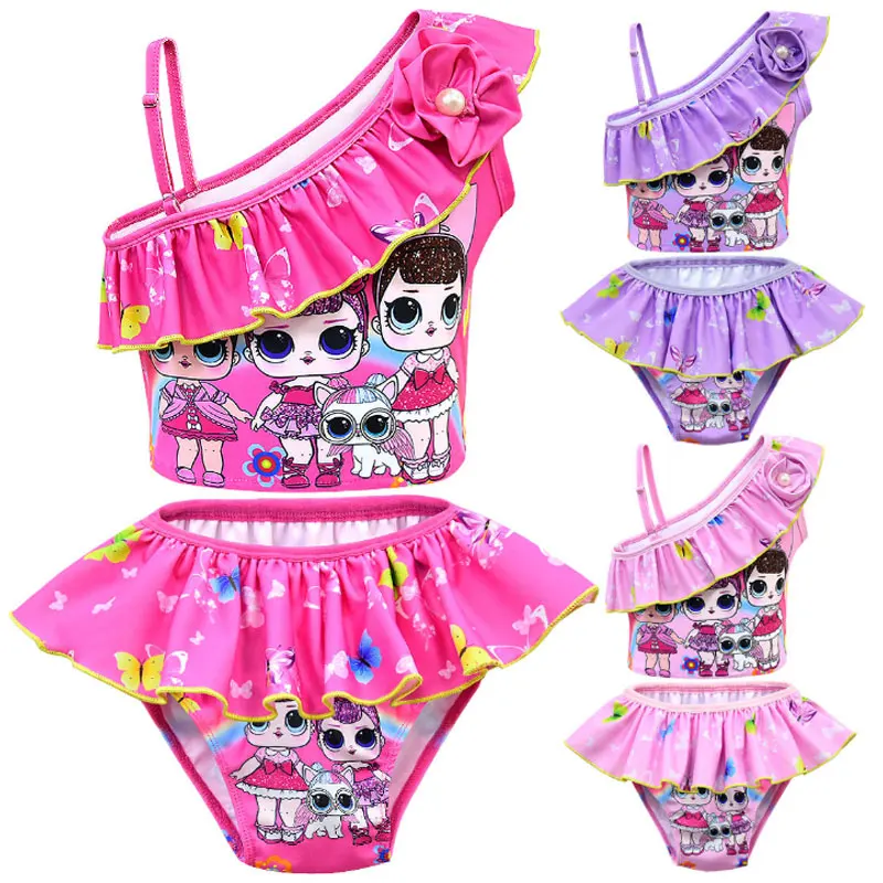

2020 Surprise Cartoon Children LOl Swimsuit Doll Girl One-Piece Bikini Swimsuit