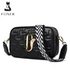 FOXER Female Square Crossbody Bag Three-tier Large Capacity Design Shoulder Bag Knitted Shoulder Straps Women Small Flap Bag ► Photo 1/6