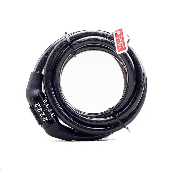 Bike Chains Blocks and anti-theft Cord Cable Lock Tough Security Coded Steel Wiring Bicycle 4 Digit Code Combination | Спорт и