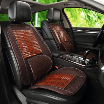 

1pc Car Bamboo Seat Back Cushion Summer Breathable Cool Cushion For Auto Car Automobile Coffee Seat Cover
