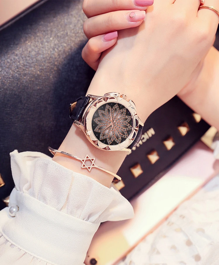 Женские часы, стразы, женские часы, кожа, большой циферблат, браслет, женские наручные часы, кристалл, Relogio Feminino, часы