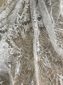 

Sophia-30.8809 Hot selling african sequins lace fabric tessel fringel embroidered tulle mesh lace fabric