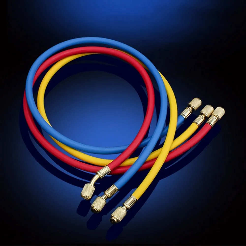 

Refrigeration Charging Hoses 3Pcs/Set 1.5M For r R134a R410a R22 R12 R502 Testo 550 Air Condition Refrigeration Tools