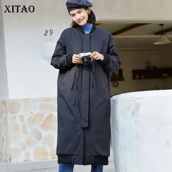 

XITAO Patchwork Zipper Pockets Solid Parka Women 2020 Winter Casual Fashion Style Temperament All Match Women Clothes DZL2406