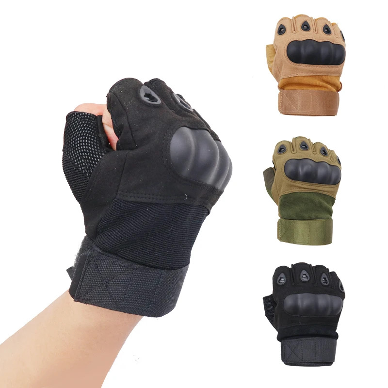 Men's Tactical Gloves Military Army Fingerless Gloves Outdoor Sports Anti-Slip Shooting Paintball Airsoft Bicycle Gloves