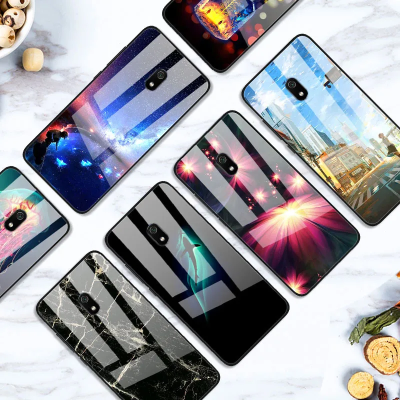 Для Xiaomi Redmi 8A чехол из закаленного стекла с принтом задняя крышка Жесткий чехол для Coque Xiaomi Redmi 8A 8 A Redmi8A чехол для телефона fundas