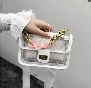 

Jelly Bag Transparent Upgrade Wide Shoulder Strap Fashion Versatile Small Fresh Mini Diagonal Cross Bag Single Shoulder Bag