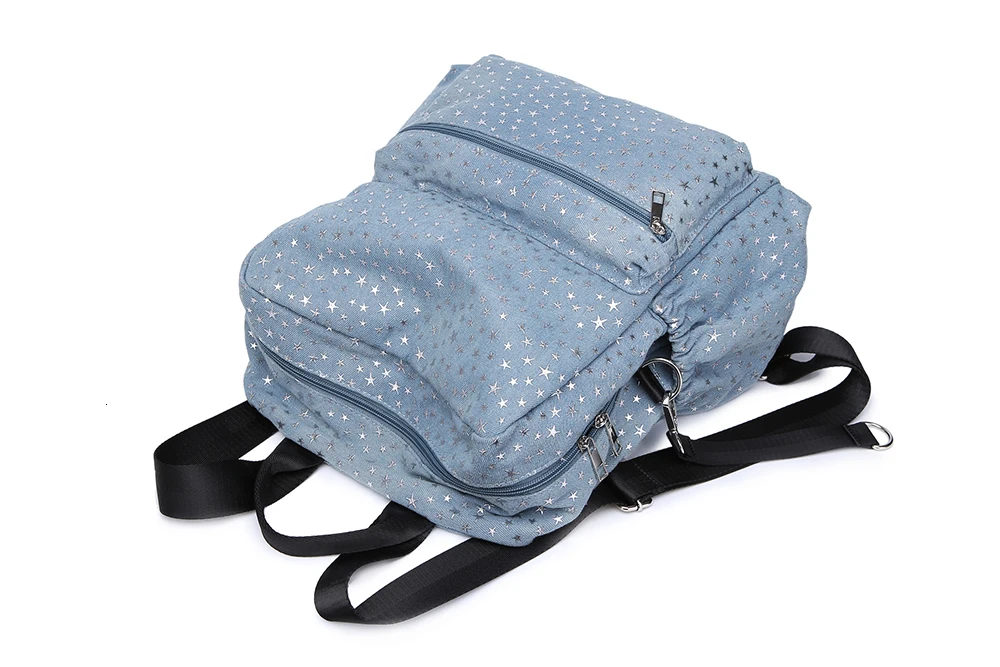 Модные женские туфли сумки для подгузников звезды шаблон деним мягкий материал сумка для детской сменной одежды с 2 бретели нижнего белья