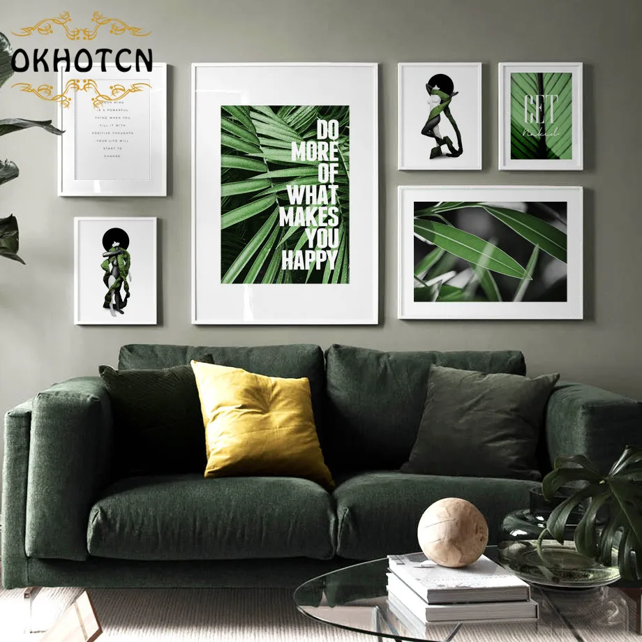 

Fresh Living Room Decoration Forest Plants Leaf Wall Art Canvas Painting Nordic Posters And Prints Abstract Wall Pictures