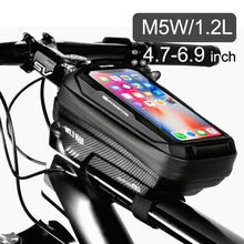  WILD MAN Bike Bag 1.8L Frame Front Tube Cycling Bag Bicycle Waterproof Phone Case Holder 7 Inches Touchscreen Bag Accessories 