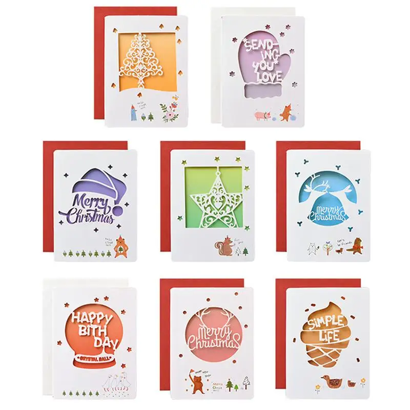 

1 Set Xmas Card Blessing Card for Invitation Greeting Christmas Festival