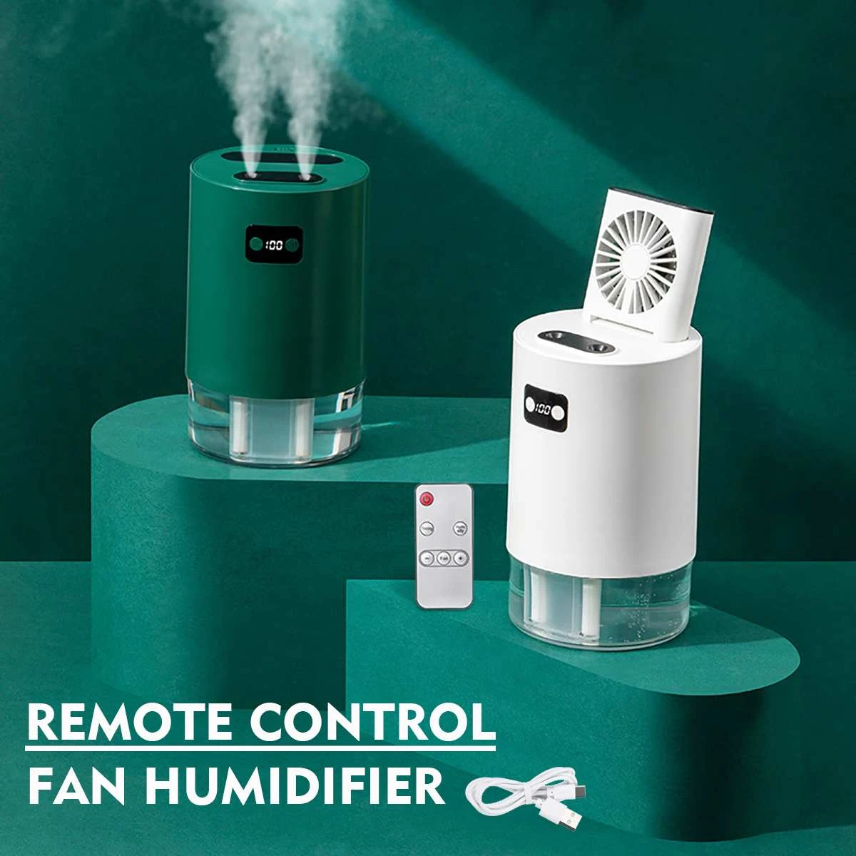 Ventilador de aire acondicionado portátil de 1000ML, humidificador de aire  recargable por USB, difusor de Aroma de 4000mAh para el hogar y el coche,  nebulizador con Control remoto| | - AliExpress
