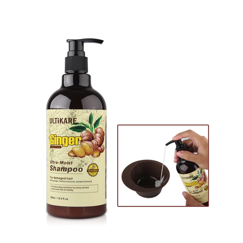 Ultra-úmido gengibre shampoo couro cabeludo cuidados 500