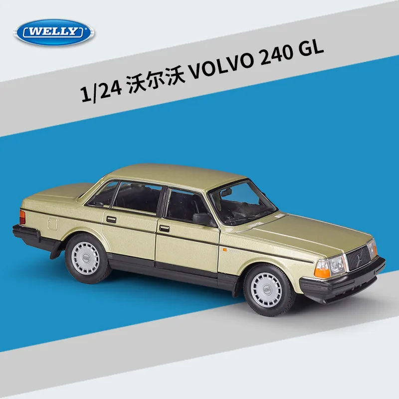 

WELLY Diecast 1:24 Scale Car High Simulation VOLVO 240 GL Classic Metal Model Car Alloy Toy Car For Children Gift Collection