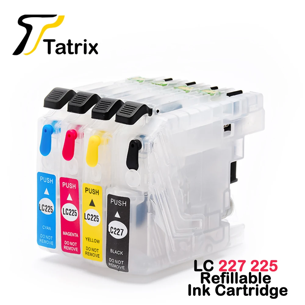 Lc227 Lc225 Refillable Ink Cartridge 4pk For Brother Dcpj4120dw