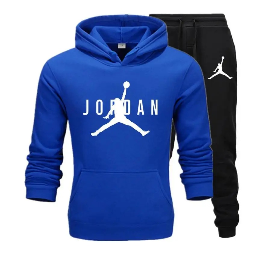 

2019 New Jordan 23 number Men's Pullover Hooded Autumn/Winter Men's Sets Hoodies +sweatpants Two Pieces Set Bodybuilding Tracksu