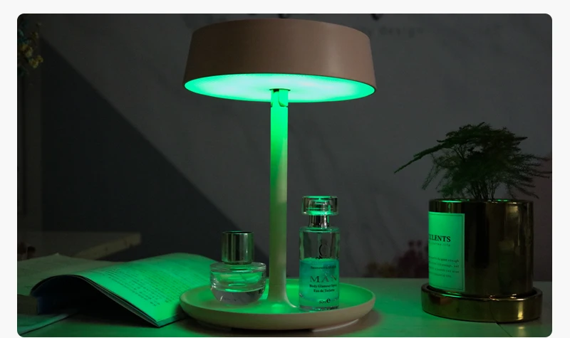 Colorful Light Makeup Mirror Rechargeable LED Desk Lamp Creative Atmosphere Touch Storage Desk Lamp Beauty Mirror dual purpose