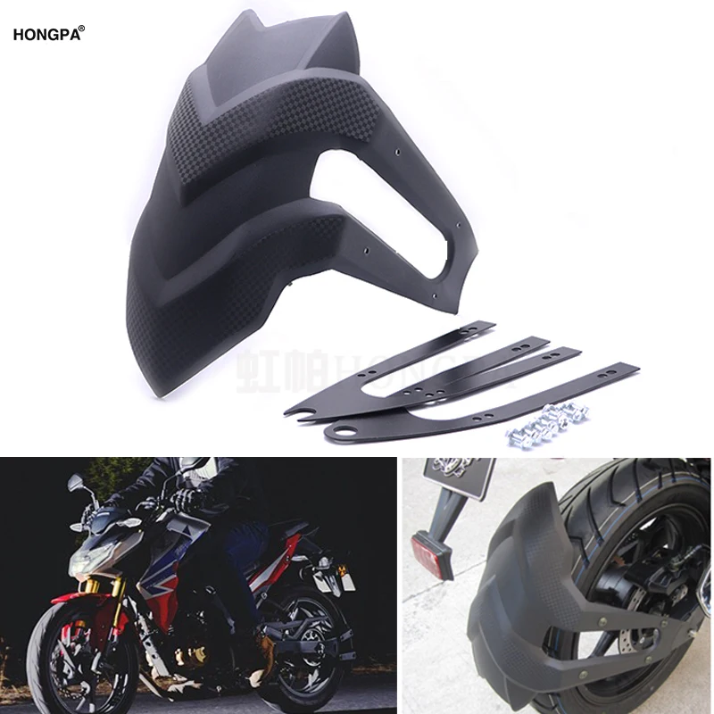 Black Motorcycle Rear Tire Fender Mud Guard Cover with Mounting Accessory fits for Kawasaki Z250 Honda CBF190R |