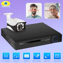 8CH 5.0MP Беспроводной NVR POE камера безопасности системы наружного IR-CUT видеонаблюдения видео рекордер комплект запись лица