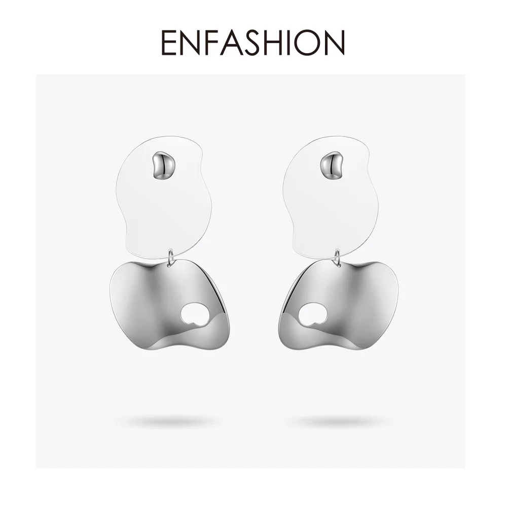 ENFASHION необычные серьги-капли из смолы и металла, смешанные цвета, минималистичные серьги-подвески, модные ювелирные изделия Oorbellen E1105 - Окраска металла: Silver color