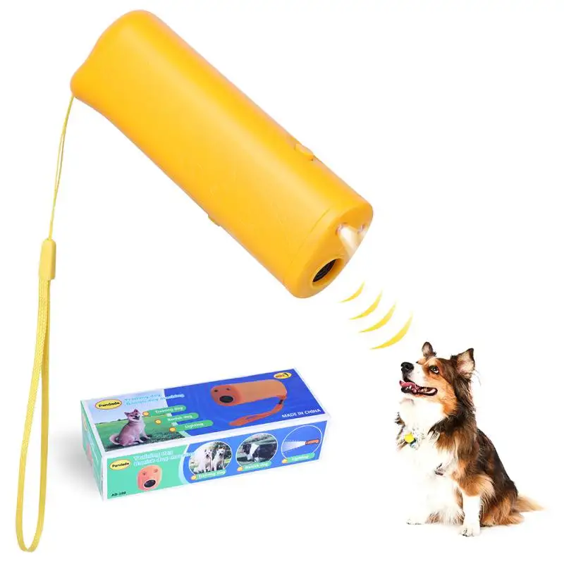 Ultrasonic Pet Dog Repeller Anti Barking Stop Bark Training Device Trainer 3 in 1 LED Anti Barking Without Battery Pet Supplies