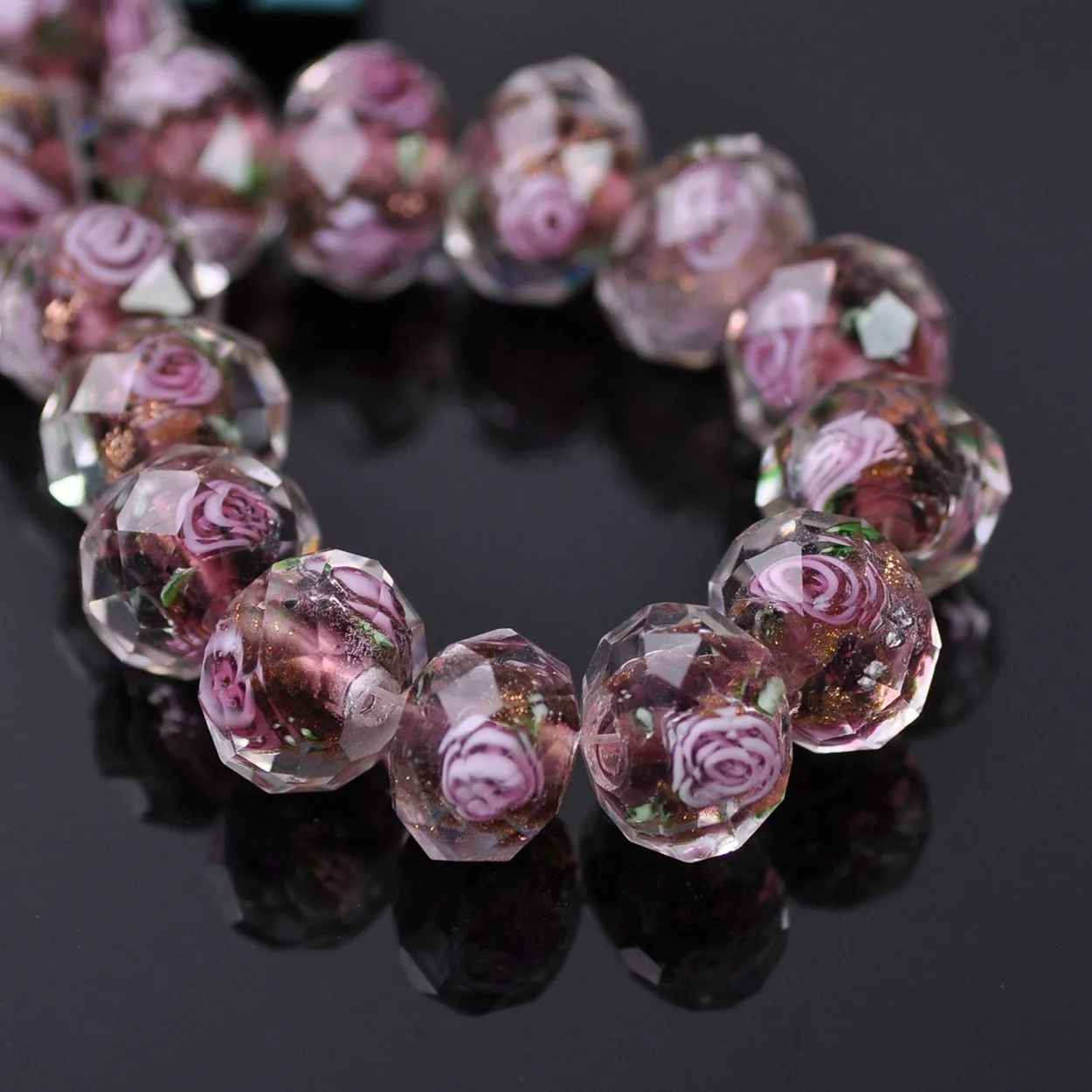 12x8mm Lampwork Crystal Glass Rondelle Faceted Loose Spacer Beads DIY Jewelry 