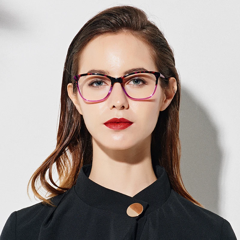 

SASAMIA Oversize Eyeglasses Frame Women Acetate Transparent And Purple Optical Frames Spring Hinge Eyewear Glasses Frame Women