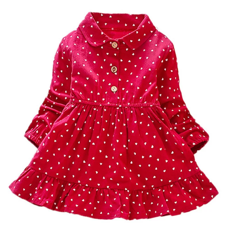 

Осеннее платье с длинным рукавом для маленьких девочек, новая модная детская повседневная одежда, платье с лацканами, детское праздничное платье принцессы для малышей