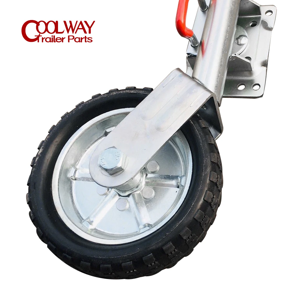 10 Inch Jockey Wheel Swing Up Solid Rubber Wheel Capacity 1000KG Caravan RV Boat Trailer Jack Parts Accessories