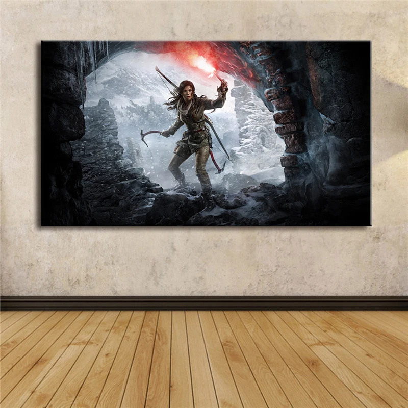Печать художественный постер Tomb raider Lara Rise of the Tomb Raider печать картины lara tomb raider Печать на холсте