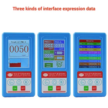 

Portable Air Quality Monitor PM1.0 PM2.5 PM10 Formaldehyde TVOC Gas Analyzer Particle Number Detector PM 2.5 Dust Counter Tester
