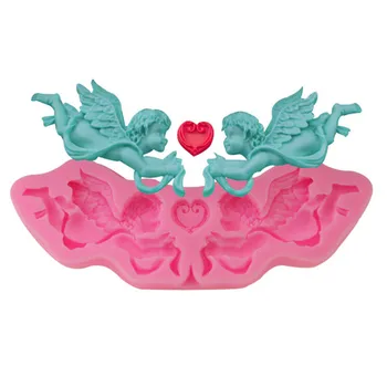 

Silicone Moulds Cake Mold Angel Heart Pattern Chocolate DIY Fondant Soap Cake Wedding Diy Decoration Gumpaste Bakeware