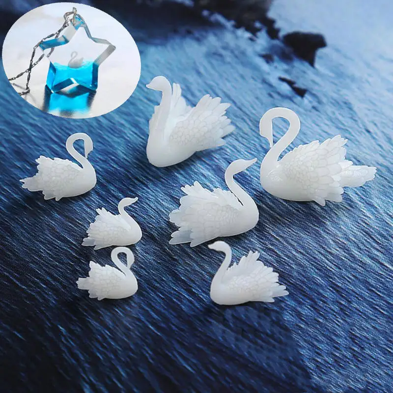 

Mini 3D White Swan Accessories for Resin Charms Jewelry Fillings DIY Epoxy Resin Pendant Stuff Micro Land Craft