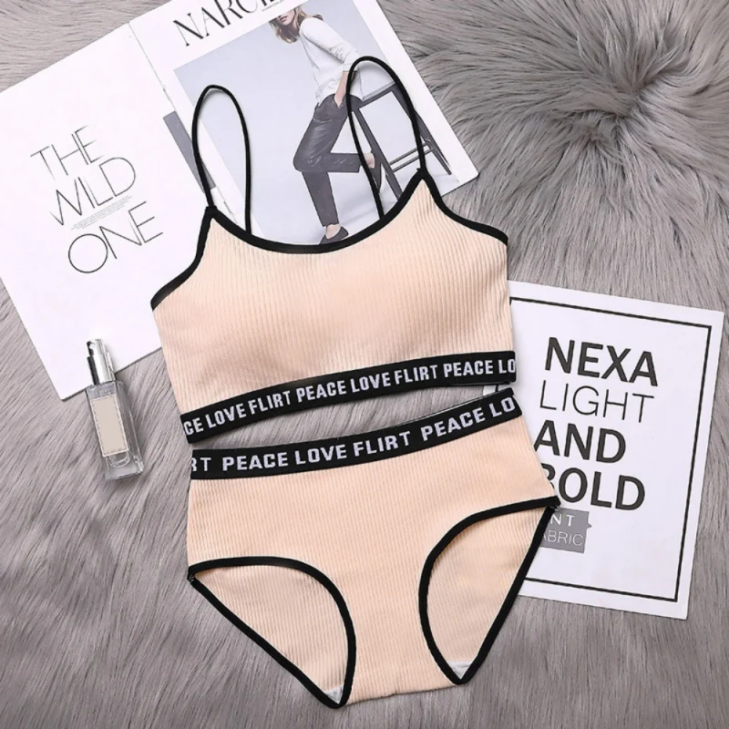 Сексуальный тонкий бюстгальтер на бретельках наборы накладные чашки для груди Bralette женские модные бюстгальтеры с принтами