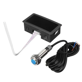 

red/Blue/Green Tachometer+Hall Switch+Bracket+Magne Counter Frequency Meter Pulse Frequency Meter 99.99KH Motor Speed Mete
