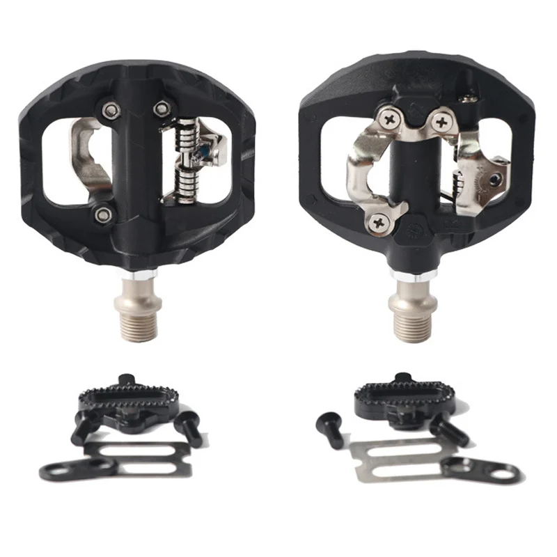 Mountain Bike MTB Pedals with Cleats Self Locking Clipless Bicycle Pedal Aluminum SPD Dual Function Cycling Footrest Accessories |