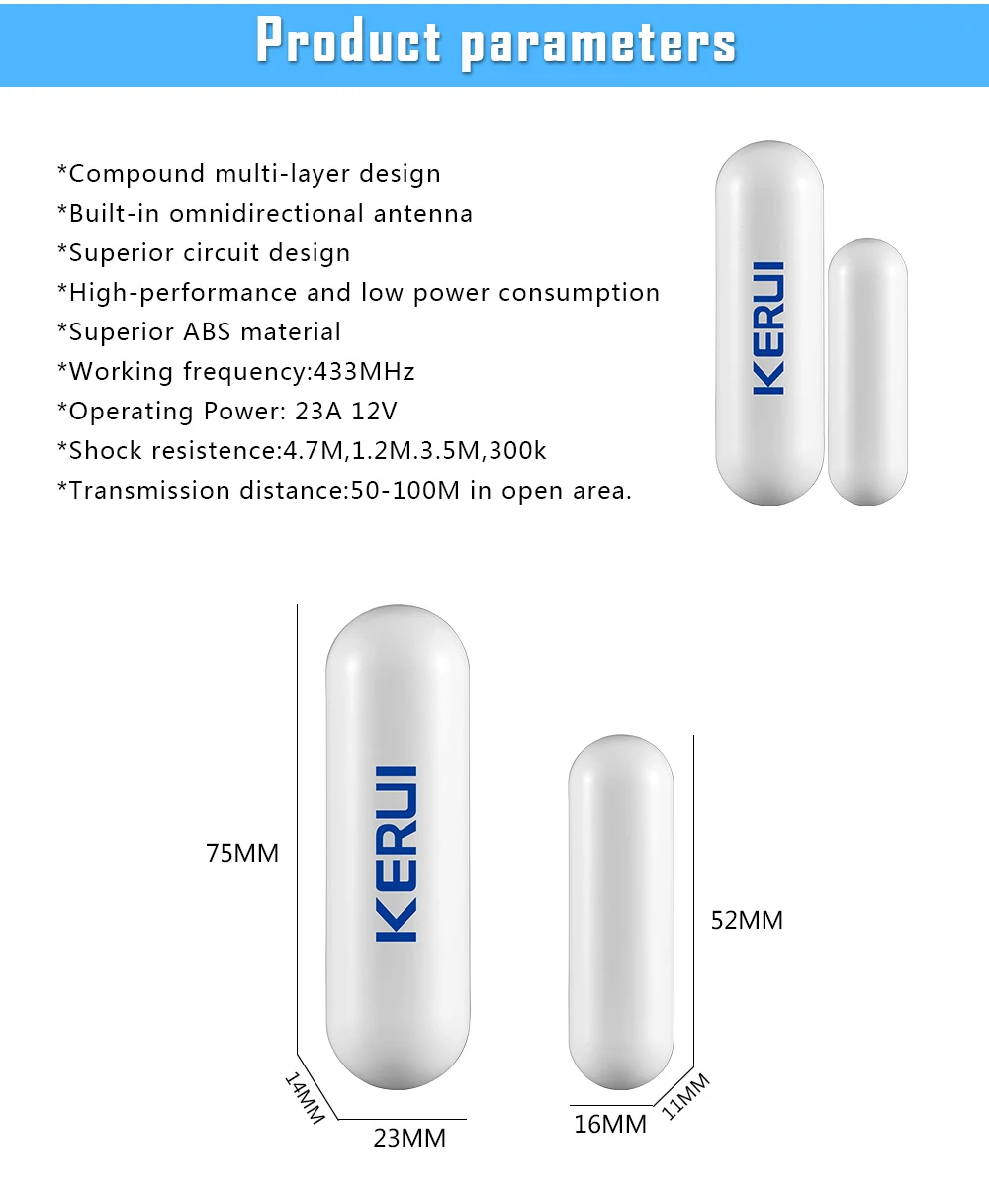 3 шт./лот KERUI D026 беспроводной Окно магнитный датчик двери детектор для дома охранная сигнализация