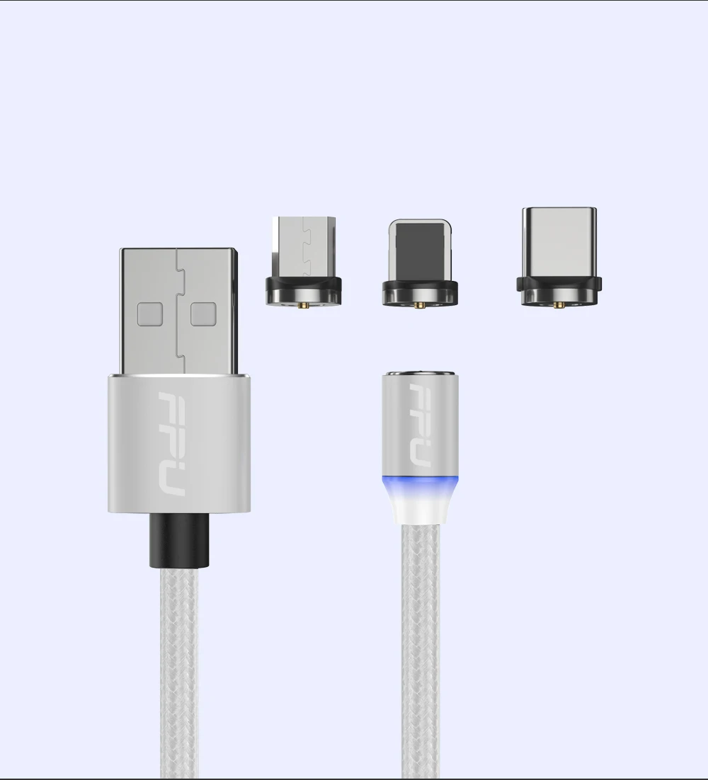 FPU Магнитный Micro usb type-C кабель для быстрой зарядки iPhone, samsung, Xiaomi, Магнитный зарядный шнур для мобильного телефона Android 3 м