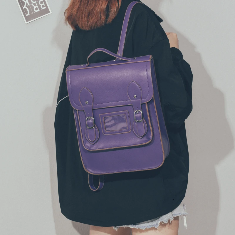 

Small Backpack Folding Backpack Korean Style Solid Classic Black Retro Backpacks For Teenage Girls Back Pack Purse Rucksack