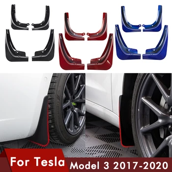 

Model3 Carbon Fiber For Tesla Model 3 Mud Flaps Guard Fender Front Rear Wheel Mudguard For Tesla Three Accessories ABS