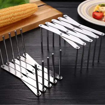 

Home Kitchen Racks Stainless Steel Plate Holders Expandable Counter Dish Storage Rack Folding Tableware Draining Organizer A35