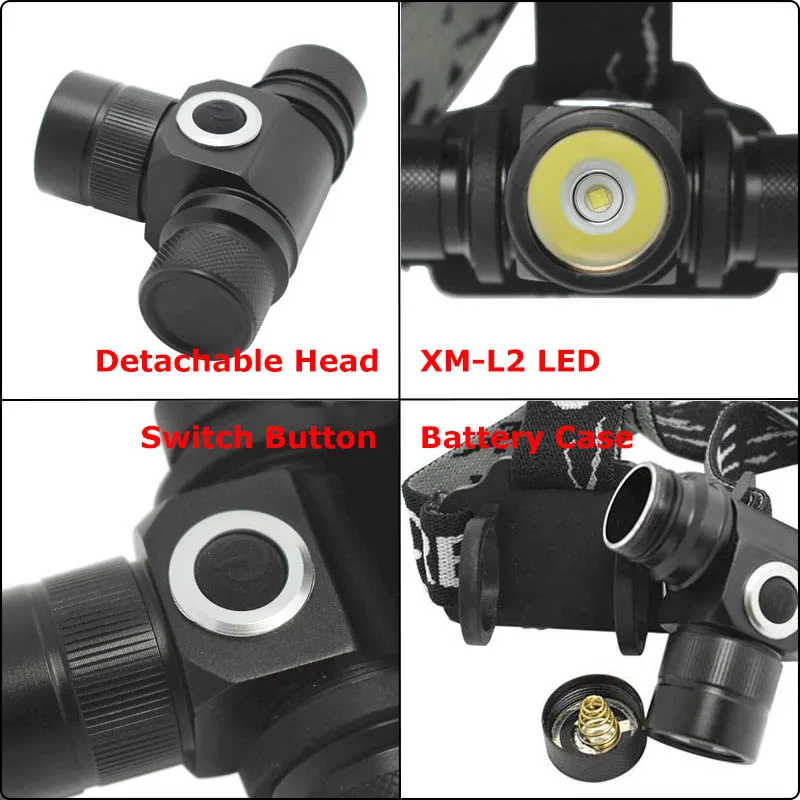 101 XM L2 U2 LED Headlamp High power led head torch flashlight headlight 1