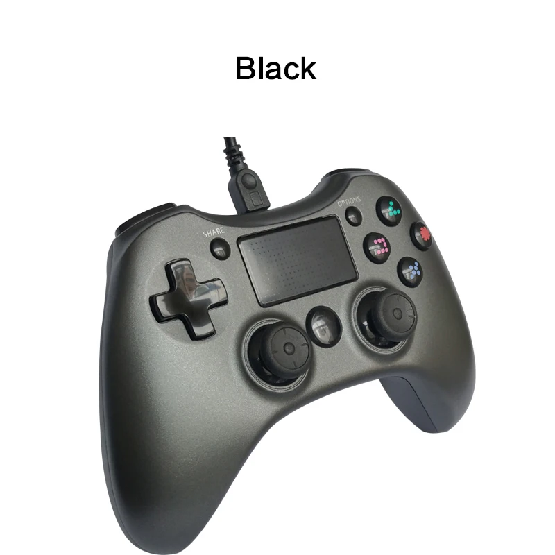 USB проводной контроллер для PS4 контроллер джойстика Проводной USB геймпад для Playstation 4 Dualshock PC PS3 Android tv Box игровой джойстик - Цвет: Черный