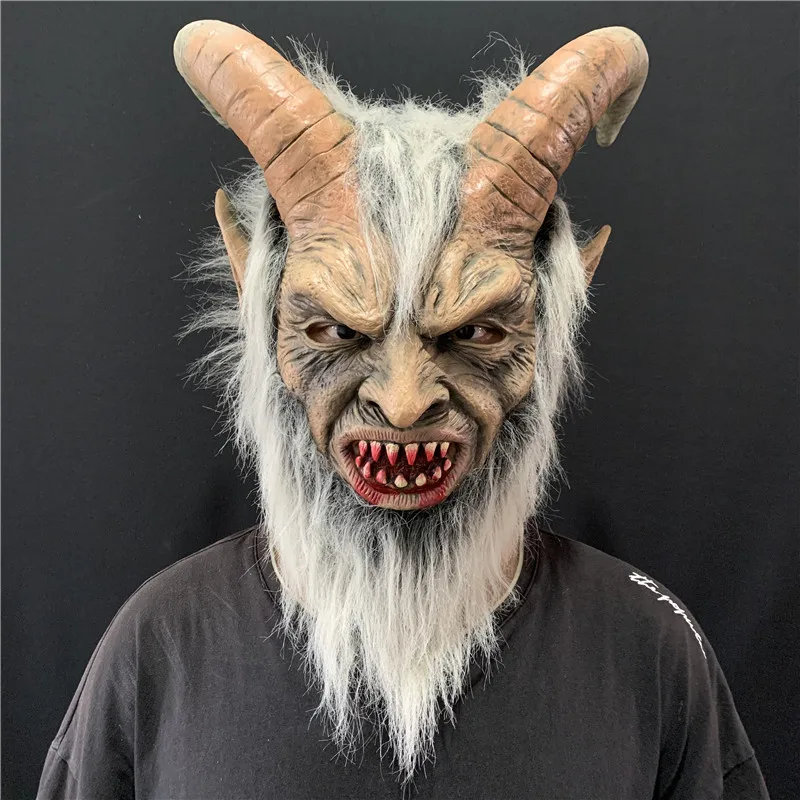 

Scary mask demon devil Lucifer Horn latex Masks Halloween movie cosplay decoration Festival Party Supply props Adults Horrible