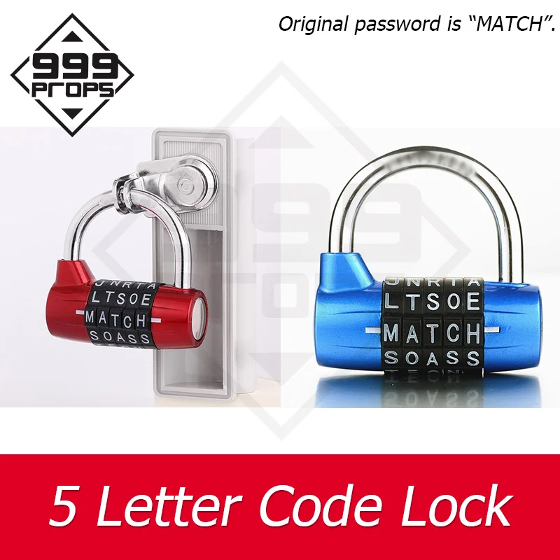 

999PROPS 5 Letter Code Combination password lock Escape Room Spare Parts installed on the door or box