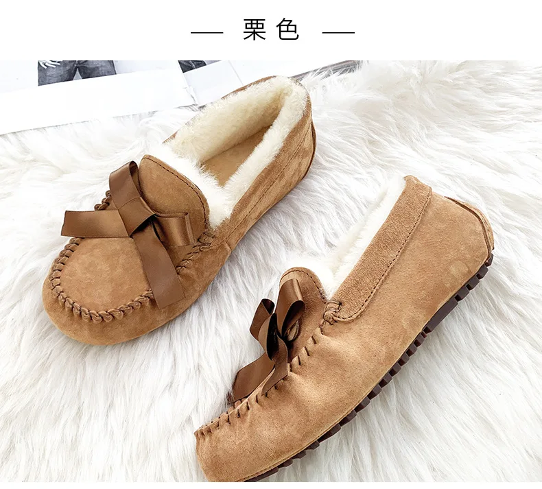 100% Natural Fur Women Shoes Moccasins women Loafers Soft Genuine Leather Leisure Flats Female Driving Casual Footwear