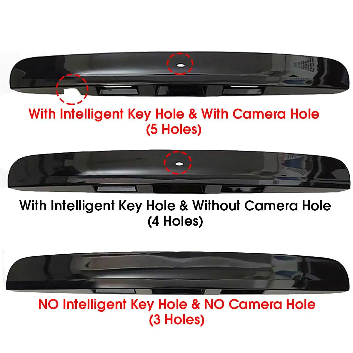 3 символы с росписью черный багажника загрузки ручка для крышки с/без I-key& отверстие камеры для Nissan Qashqai J10 2007~ ABS Отделка крышки