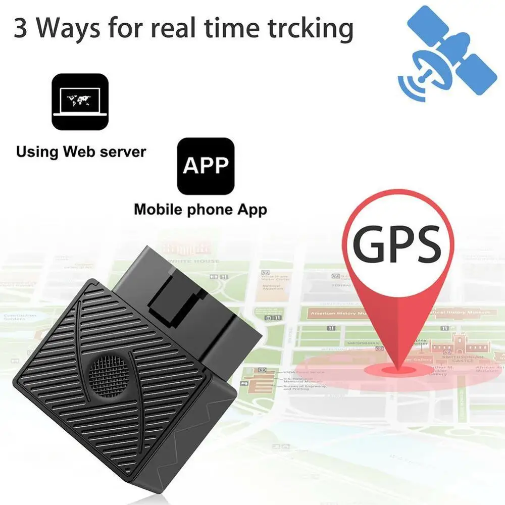 Plug Play OBDII OBD2 OBD 16 PIN Автомобильный GPS трекер локатор с веб-системой управления автопарком IOS и Android APP
