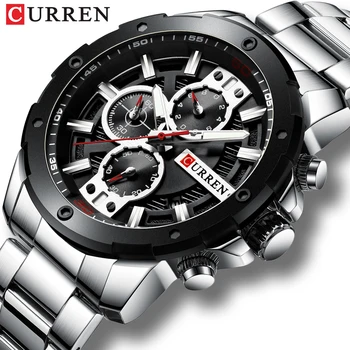 

CURREN Luxury Quartz Wristwatch Men Sport Watches Relogio Masculino 8336 Stainless Steel Band Chronograph Clock Male Waterproof